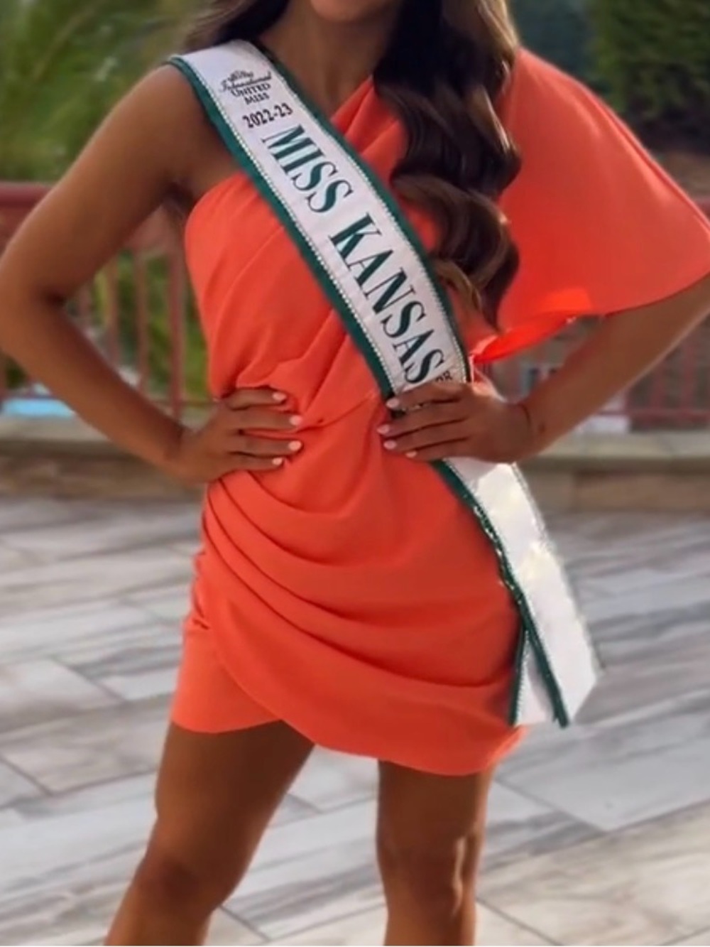 DO+BE Coral One-Shoulder Ruched Mini Dress